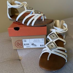 White zip up sandal